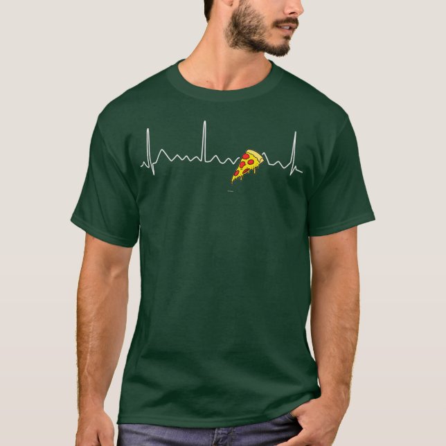 T-shirt Pizza Heartbeat Tee Dons Drôle Pour Les Amateurs D (Devant)