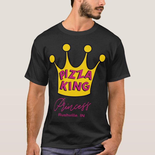T-shirt Pizza King de taille énorme (Devant)