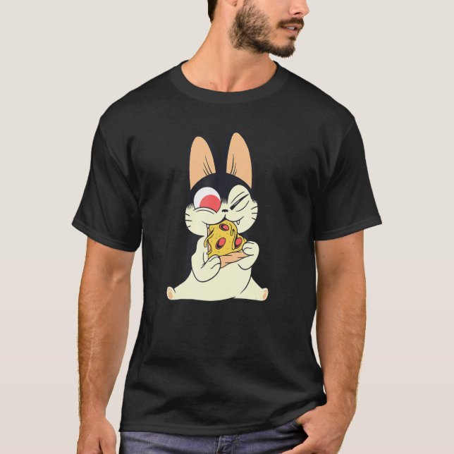 T-shirt Pizza Kitten Cute Funny Chat Kitty Pizza Lover Fun (Devant)