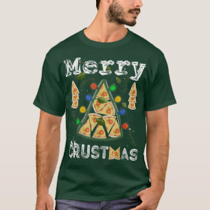 T-shirt Pizza Lampes d'arbre de Noël - Joyeuse Crustma
