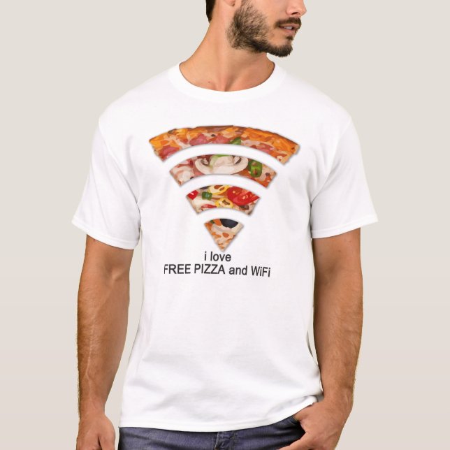 T-SHIRT PIZZA LIBRE ET WIFI (Devant)