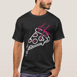 T-shirt Pizza Line Art Breast Cancer Sensibilisation Ruban