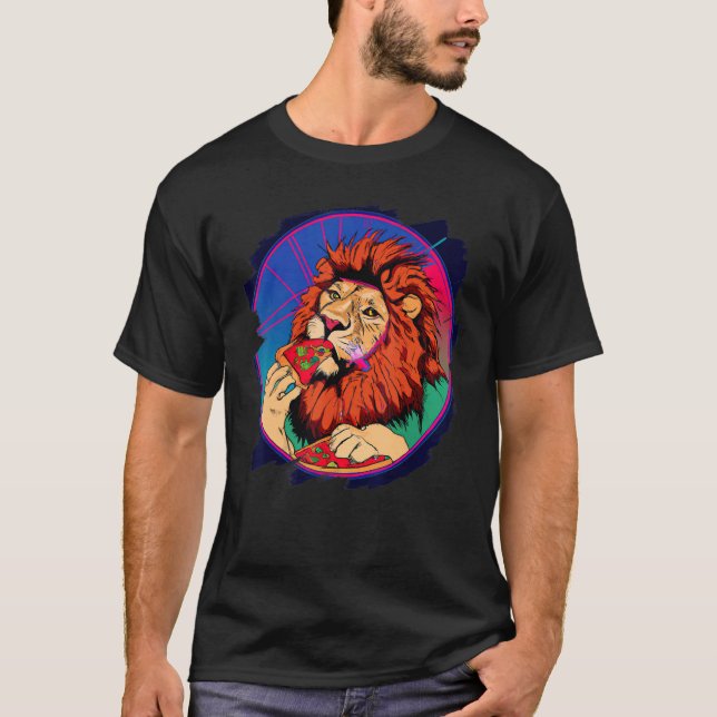 T-shirt Pizza Lion Manger Pizza Cool Pizza (Devant)