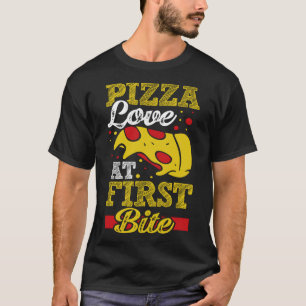 T-shirt Pizza Love At First Bite