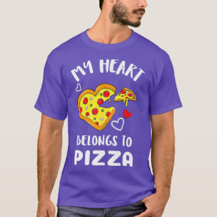 T-shirt Pizza Lover Mon Coeur Appartient À Pizza 
