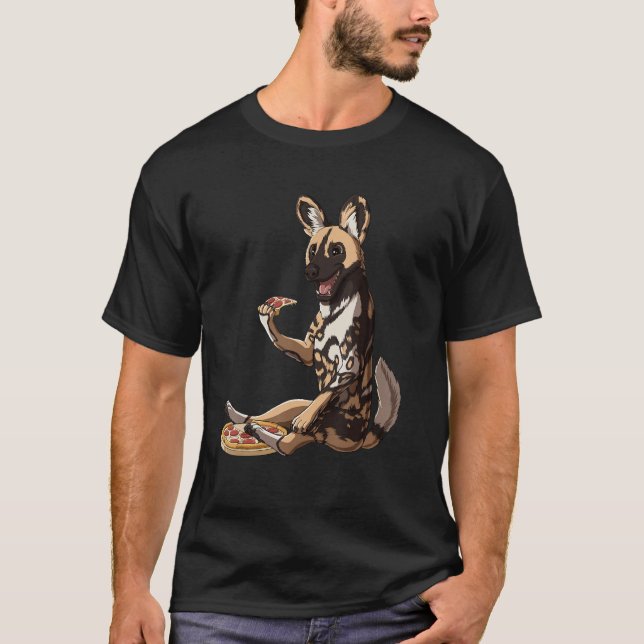 T-shirt Pizza  Lycaon d'Afrique (Devant)