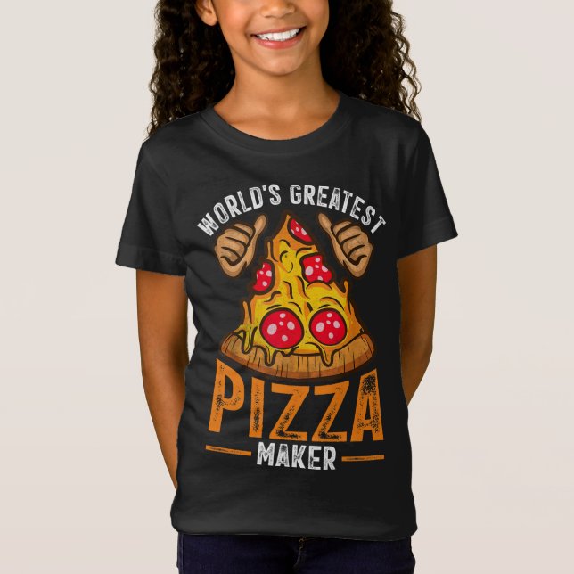 T-Shirt Pizza Maker Baker le plus grand fabricant de pizza (Devant)