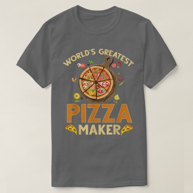 T-shirt Pizza Maker Baker Mondes plus grande pizza Maker (Design devant)