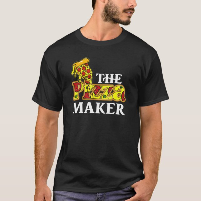T-shirt Pizza Maker Fast Food Pizza Making Pizza (Devant)