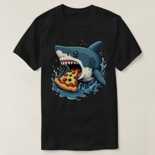 T-shirt Pizza mangeant du requin Amusant Pizza Lover