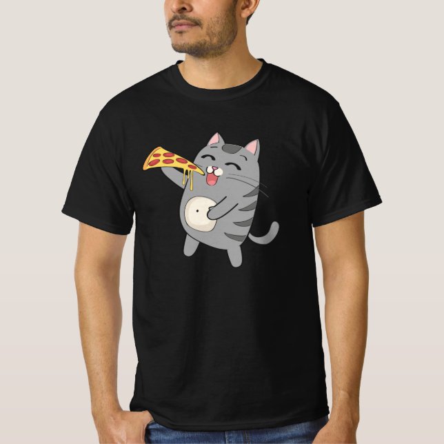 T-shirt Pizza mangée par les chats Funny Cat Pizza Cadeau (Devant)