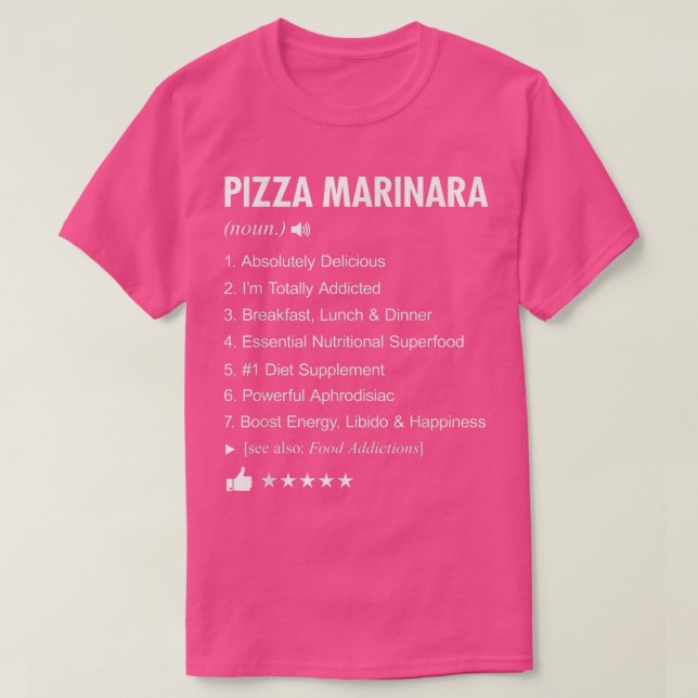 T-shirt Pizza Marinara Définition Signifiant Drôle  (Design devant)