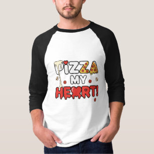T-shirt Pizza Mignonne Mon Cœur Jeu de Mots Drôle pour les