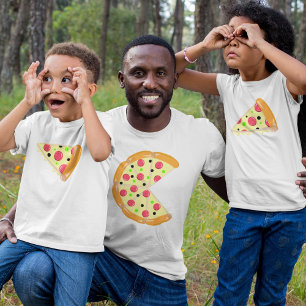 T-shirt Pizza Moins deux tranches Fête des pères Blanc hom