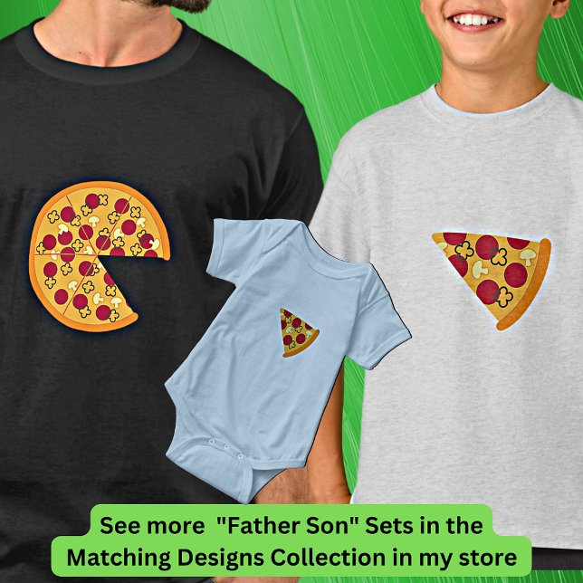 T-shirt Pizza moins tranche, le père correspondant Fils, p (Créateur téléchargé)