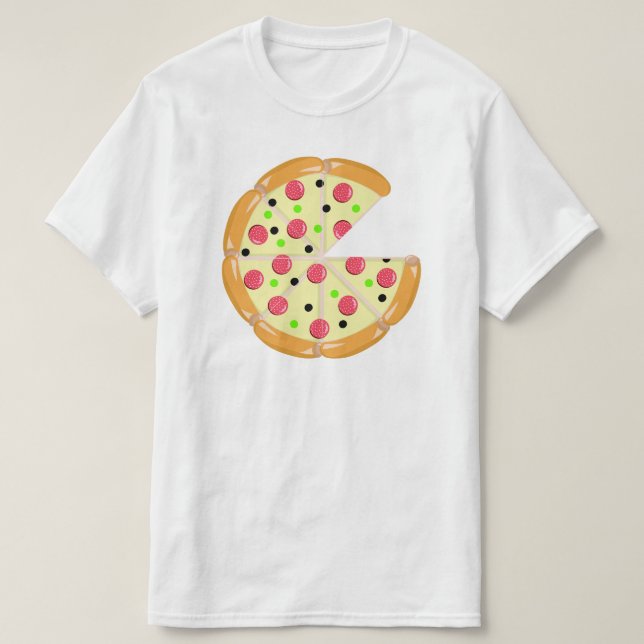 T-shirt Pizza Moins une tranche de Fête des pères blanc ho (Design devant)