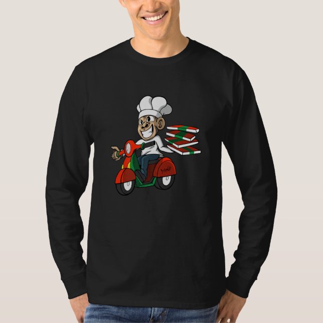 T-shirt Pizza Monkey Service de livraison Pizza Deliv (Devant)