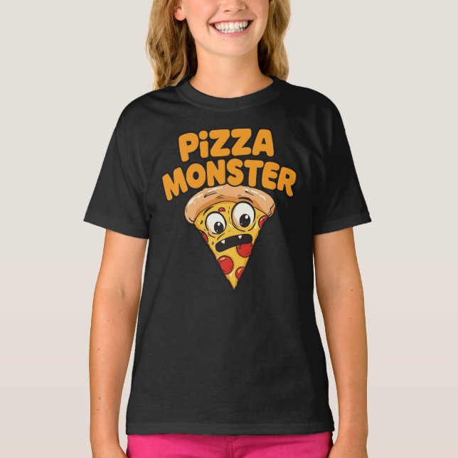 T-shirt PIZZA MONSTER Drôle (Devant)