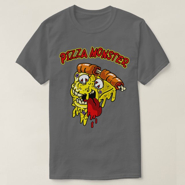 T-shirt Pizza Monster Funny Pizza Lover Cadeau (Design devant)