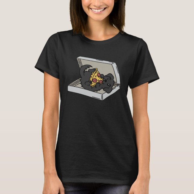 T-shirt Pizza Newfoundland Dog (Devant)