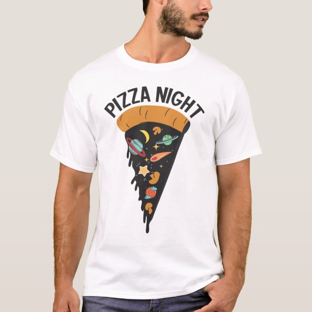 T-shirt Pizza Night Space (Devant)