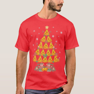 T-shirt Pizza Noël Arbre Lumières Noël Garçons Hommes Crus