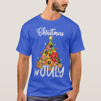 T-shirt Pizza Noël En Juillet Noël Tropical Été