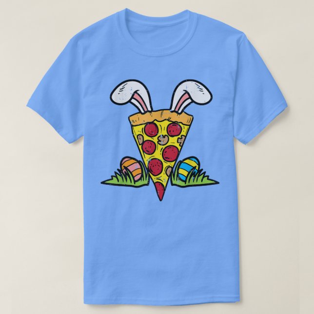 T-shirt Pizza Pâques Slice Bunny Oars Drôle Snack Nourritu (Design devant)