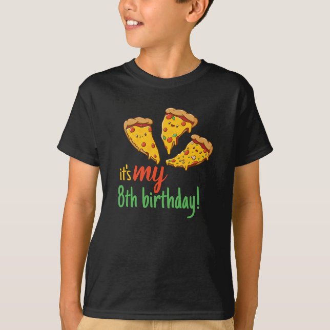 T-shirt Pizza Party, invitée d'anniversaire (Devant)
