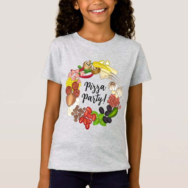 T-Shirt Pizza Party Topings Italien Food Pizzeria Pie (Devant)