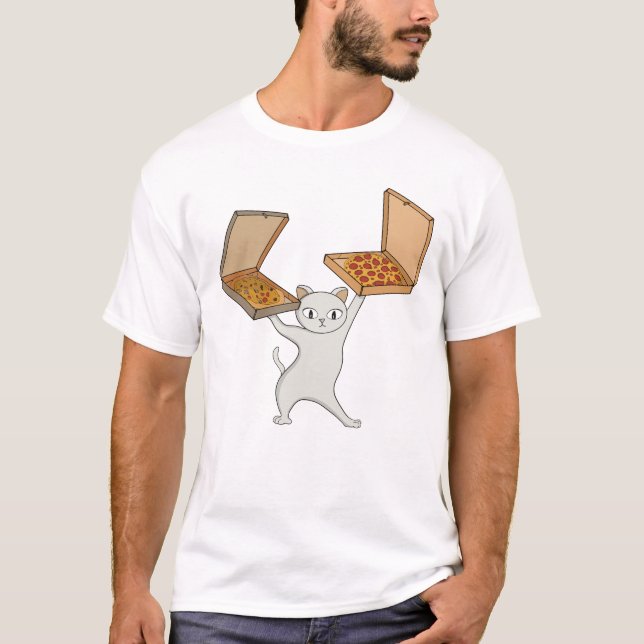 T-shirt Pizza Paws Chat jonglant avec des tartes (Devant)