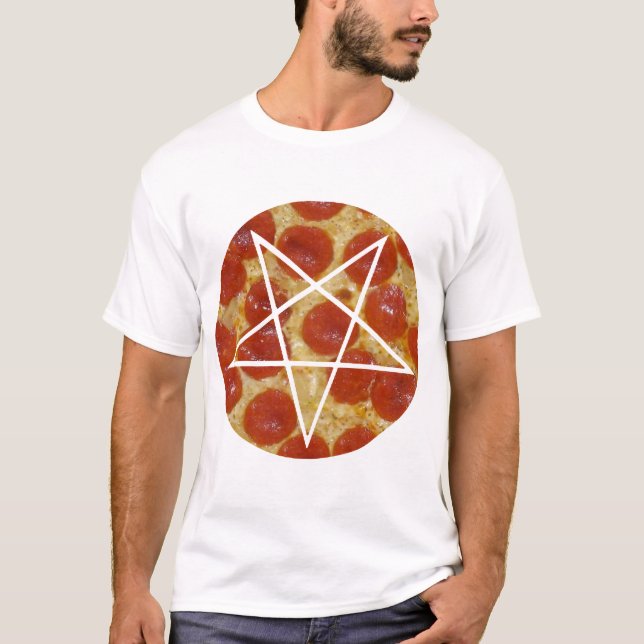 T-shirt pizza pepperoni pentagram (Devant)