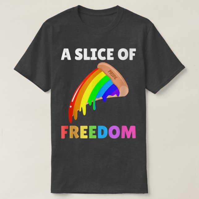 T-shirt Pizza Pizza Arc-En-Ciel Gay pride Drôle  (Design devant)