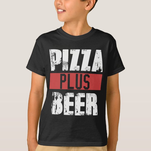 T-shirt Pizza Plus Bière Restauration Rapide Alcool Party  (Devant)