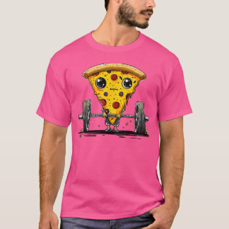 T-shirt Pizza Poids Barbell Workout Gym Poids