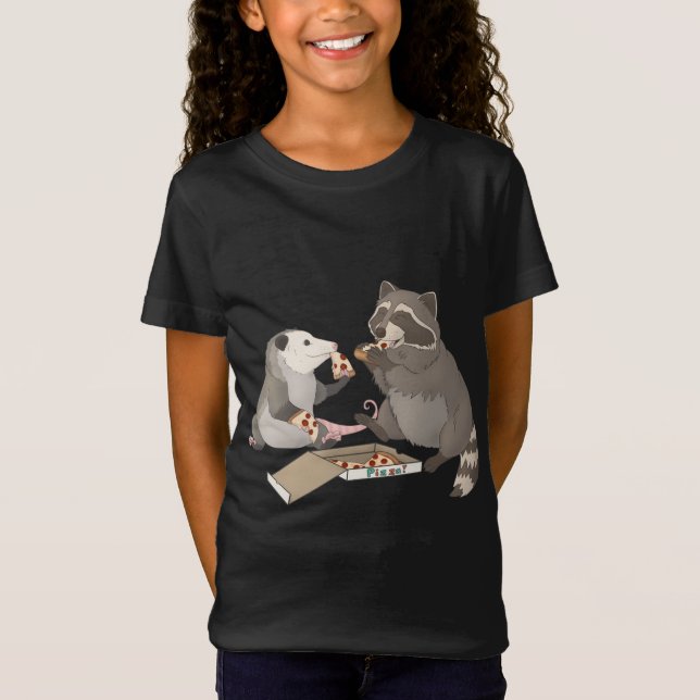 T-Shirt Pizza Possum et Raccoon (Devant)