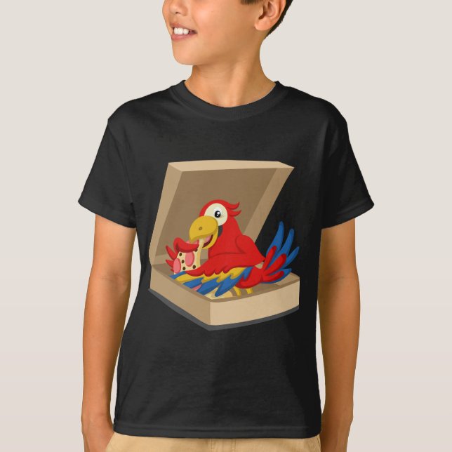 T-shirt Pizza pour animaux de compagnie de perroquet (Devant)