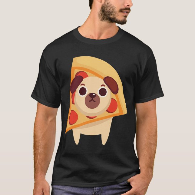 T-shirt Pizza pour chien carlin (Devant)