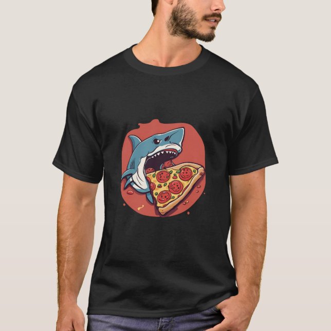 T-shirt Pizza pour manger des requins (Devant)
