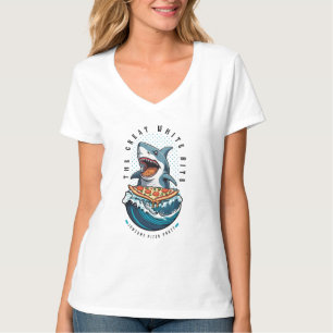 T-shirt Pizza pour manger des requins Le Grand Bite Blan