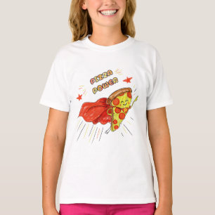 T-shirt Pizza Power – Tranches de pizza super-héros drôles