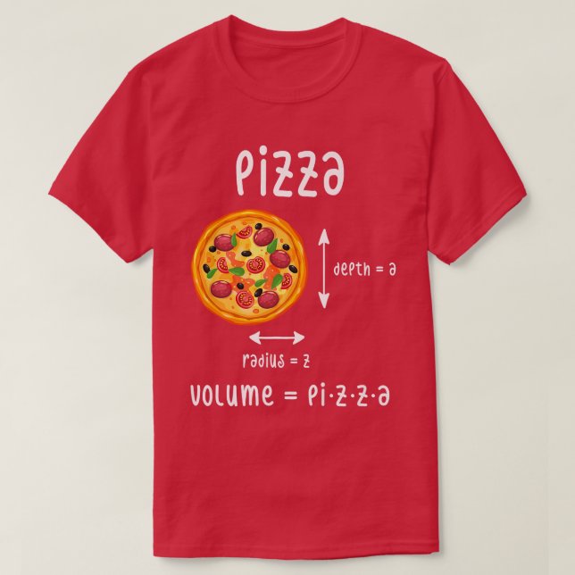 T-shirt Pizza Profondeur A Rayon Z Volume Math Restauratio (Design devant)