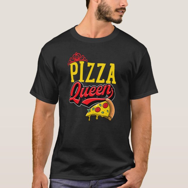 T-shirt Pizza Queen Cheese Pizza Crown (Devant)