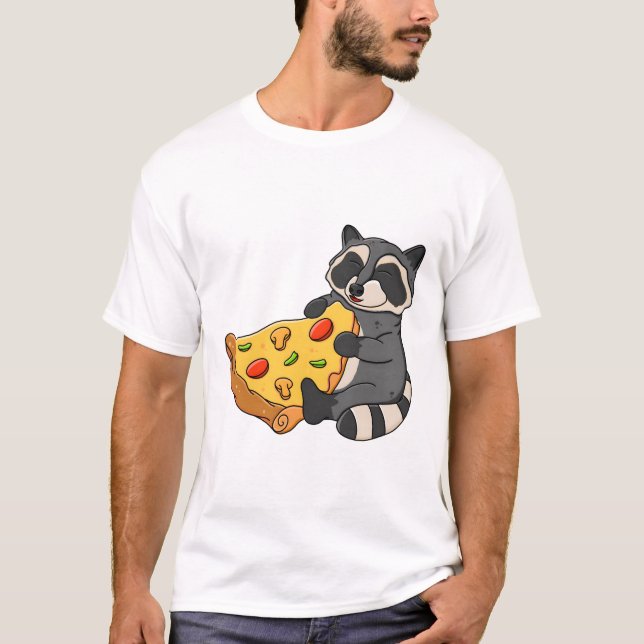 T-shirt Pizza Raccoon (Devant)