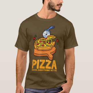 T-shirt Pizza Rend Tout Mieux Drôle Pizza 