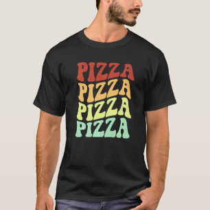 T-shirt pizza rétro tournesol sourire visage coloré vintag