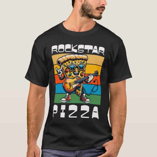 T-shirt Pizza Rockstar (Devant)