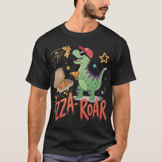T-shirt pizza rugir pour dinasour amoureux dessin animé