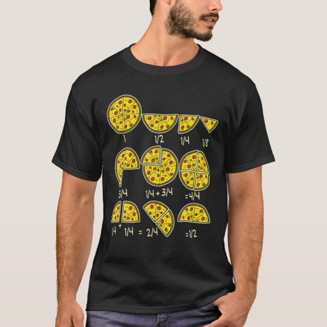 T-shirt Pizza Salami Fractions mathématiques rapides Fract (Devant)