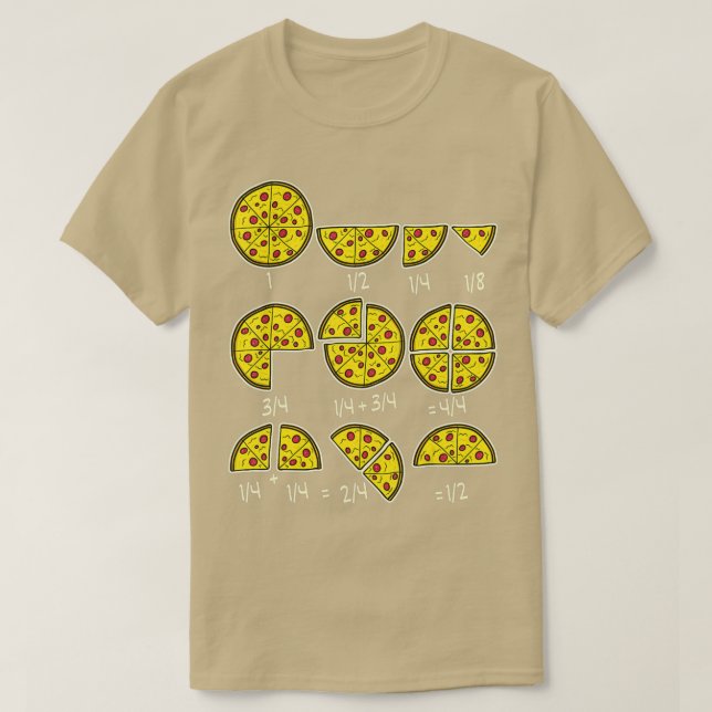 T-shirt Pizza Salami Fractions mathématiques rapides Fract (Design devant)